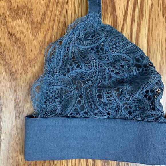 Lively Long-Lined Lace Bralette - Slate Blue Sz S - Picture 9 of 11
